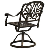 NNEVL Swivel Garden Chairs 2 pcs Cast Aluminium Bronze