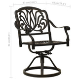 NNEVL Swivel Garden Chairs 2 pcs Cast Aluminium Bronze