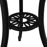 NNEVL Garden Table Black 62x62x65 cm Cast Aluminium