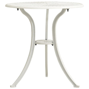 NNEVL Garden Table White 62x62x65 cm Cast Aluminium