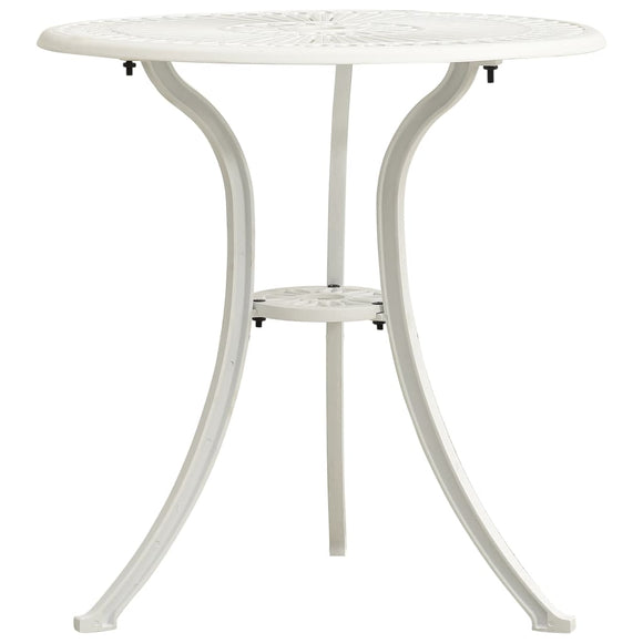 NNEVL Garden Table White 62x62x65 cm Cast Aluminium