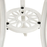 NNEVL Garden Table White 62x62x65 cm Cast Aluminium