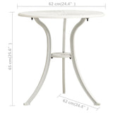 NNEVL Garden Table White 62x62x65 cm Cast Aluminium