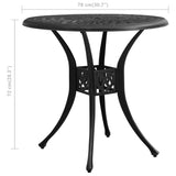 NNEVL Garden Table Black 78x78x72 cm Cast Aluminium
