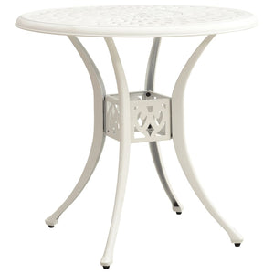 NNEVL Garden Table White 78x78x72 cm Cast Aluminium