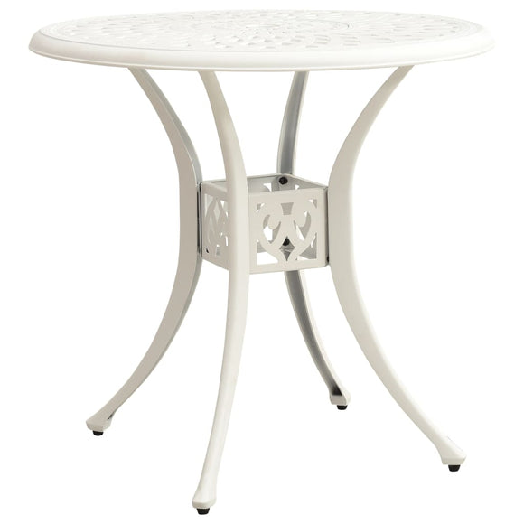 NNEVL Garden Table White 78x78x72 cm Cast Aluminium