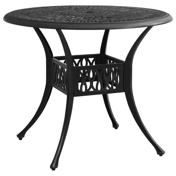 NNEVL Garden Table Black 90x90x74 cm Cast Aluminium