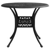 NNEVL Garden Table Black 90x90x74 cm Cast Aluminium