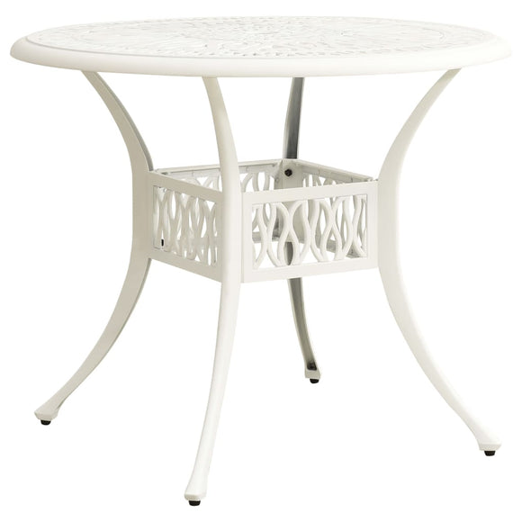 NNEVL Garden Table White 90x90x74 cm Cast Aluminium