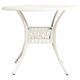 NNEVL Garden Table White 90x90x74 cm Cast Aluminium