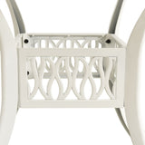 NNEVL Garden Table White 90x90x74 cm Cast Aluminium