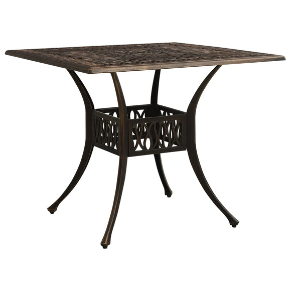 NNEVL Garden Table Bronze 90x90x73 cm Cast Aluminium