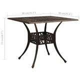 NNEVL Garden Table Bronze 90x90x73 cm Cast Aluminium