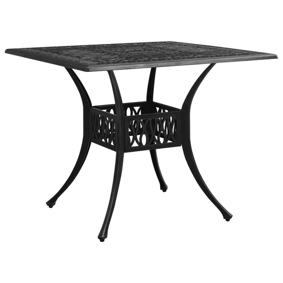 NNEVL Garden Table Black 90x90x73 cm Cast Aluminium