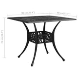 NNEVL Garden Table Black 90x90x73 cm Cast Aluminium