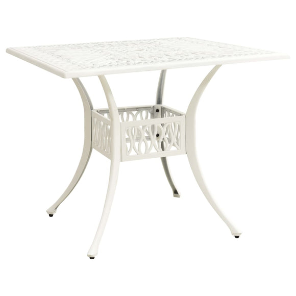 NNEVL Garden Table White 90x90x73 cm Cast Aluminium
