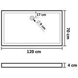 NNEVL Rectangular ABS Shower Base Tray White 70x120 cm