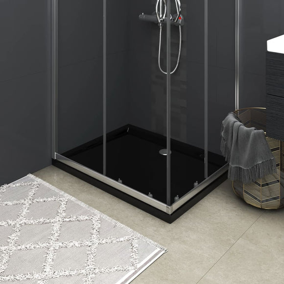 NNEVL Rectangular ABS Shower Base Tray Black 70x90 cm