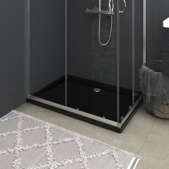 NNEVL Rectangular ABS Shower Base Tray Black 70x100 cm