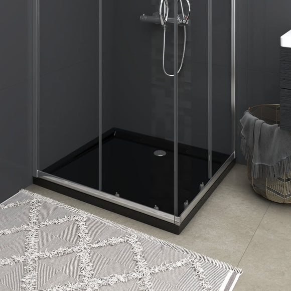 NNEVL Rectangular ABS Shower Base Tray Black 80x90 cm