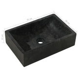 NNEVL Bathroom Vanity Cabinet Solid Teak with Sink Marble Black