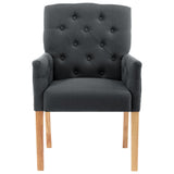 NNEVL Dining Chairs with Armrests 4 pcs Grey Fabric