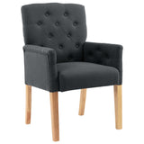 NNEVL Dining Chairs with Armrests 4 pcs Grey Fabric