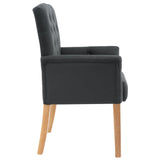NNEVL Dining Chairs with Armrests 4 pcs Grey Fabric