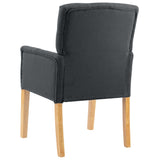NNEVL Dining Chairs with Armrests 4 pcs Grey Fabric