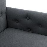 NNEVL Dining Chairs with Armrests 4 pcs Grey Fabric