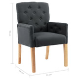 NNEVL Dining Chairs with Armrests 4 pcs Grey Fabric