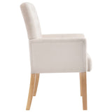 NNEVL Dining Chairs with Armrests 4 pcs Beige Fabric