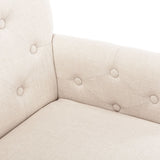 NNEVL Dining Chairs with Armrests 4 pcs Beige Fabric