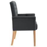 NNEVL Dining Chairs with Armrests 6 pcs Grey Fabric