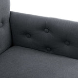 NNEVL Dining Chairs with Armrests 6 pcs Grey Fabric