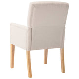 NNEVL Dining Chairs with Armrests 6 pcs Beige Fabric
