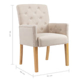 NNEVL Dining Chairs with Armrests 6 pcs Beige Fabric