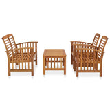 NNEVL 4 Piece Garden Lounge Set Solid Acacia Wood