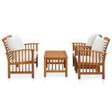NNEVL 4 Piece Garden Lounge Set with Cushions Solid Acacia Wood