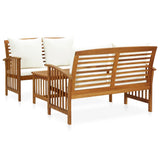 NNEVL 3 Piece Garden Lounge Set with Cushions Solid Acacia Wood