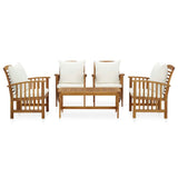 NNEVL 5 Piece Garden Lounge Set with Cushions Solid Acacia Wood (310255+2x310257)