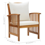 NNEVL 5 Piece Garden Lounge Set with Cushions Solid Acacia Wood (310255+2x310257)