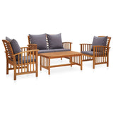 NNEVL 4 Piece Garden Lounge Set with Cushions Solid Acacia Wood (310258+310264)