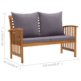 NNEVL 4 Piece Garden Lounge Set with Cushions Solid Acacia Wood (310258+310264)