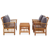 NNEVL 4 Piece Garden Lounge Set with Cushions Solid Acacia Wood (310258+310264)