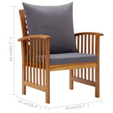 NNEVL 5 Piece Garden Lounge Set with Cushions Solid Acacia Wood (310258+310261+310264)