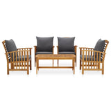 NNEVL 5 Piece Garden Lounge Set with Cushions Solid Acacia Wood (310255+2x310258)