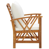 NNEVL 4 Piece Garden Lounge Set with Cushions Solid Acacia Wood
