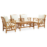 NNEVL 5 Piece Garden Lounge Set with Cushions Solid Acacia Wood