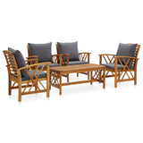 NNEVL 5 Piece Garden Lounge Set with Cushions Solid Acacia Wood
